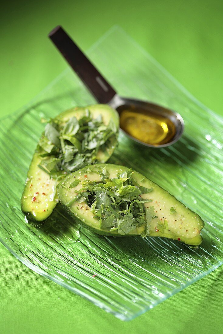 Avocado with herbs