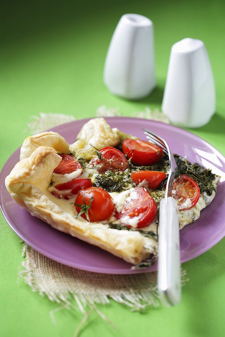 Cherry tomato puff pastry tart