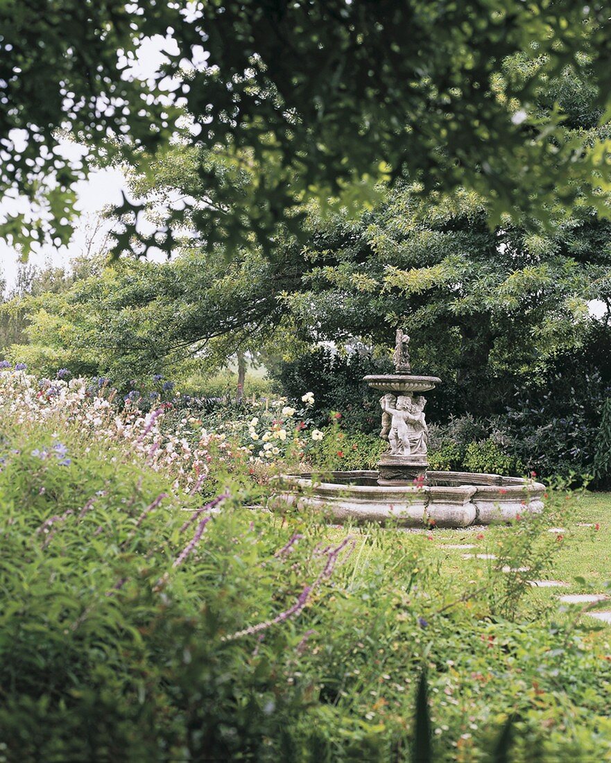 Fountain in garden