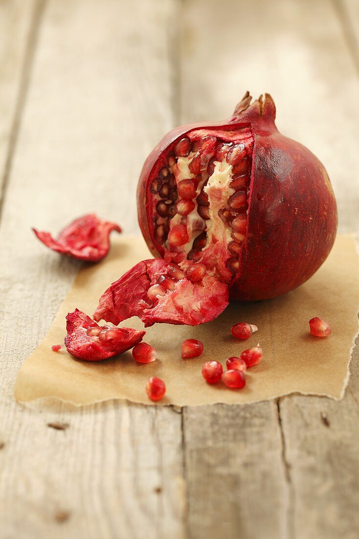 A sliced pomegranate