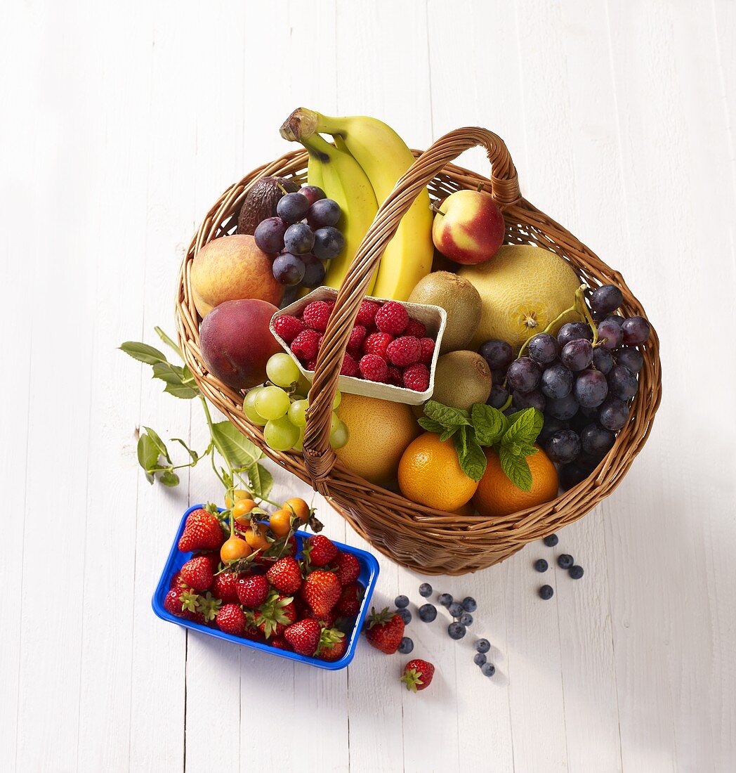 A basket of fresh fruit
