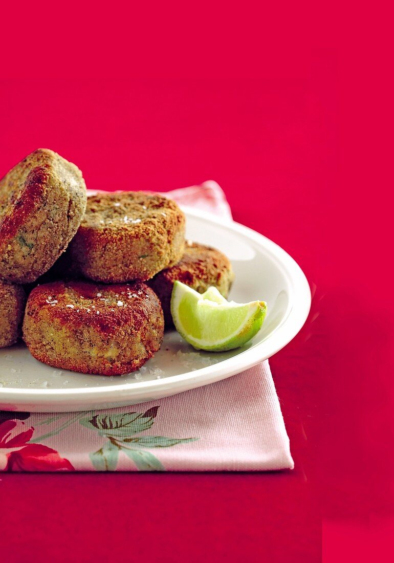 Spicy salmon and wasabi fish cakes