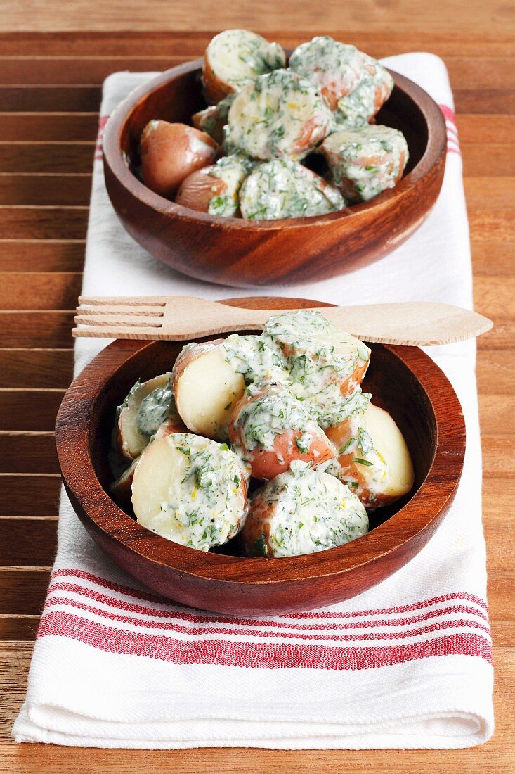 Potato salad with herb yoghurt