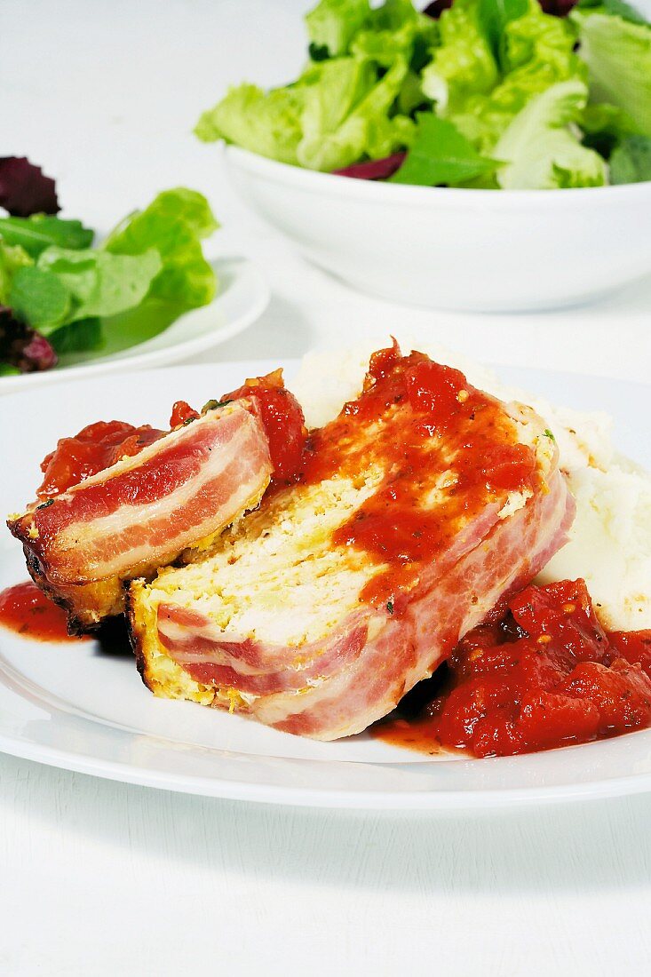 Bacon-wrapped meatloaf