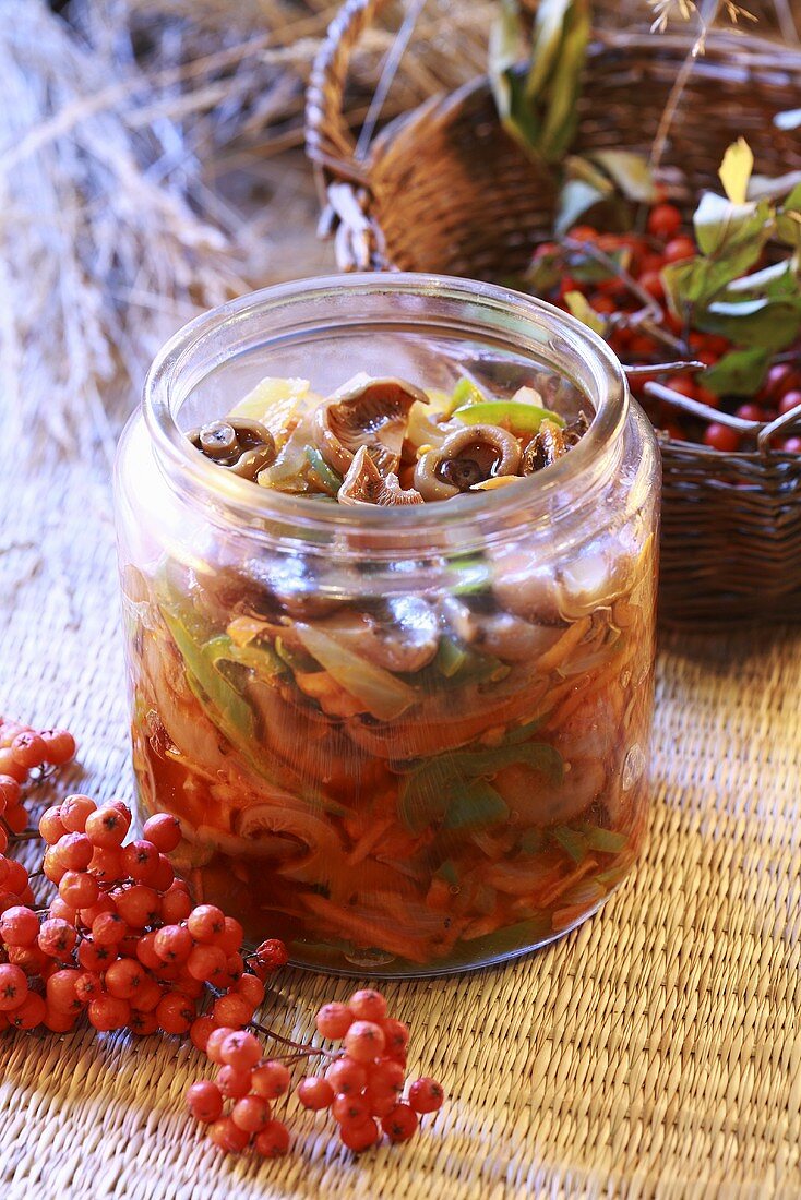 Bottled mushroom salad