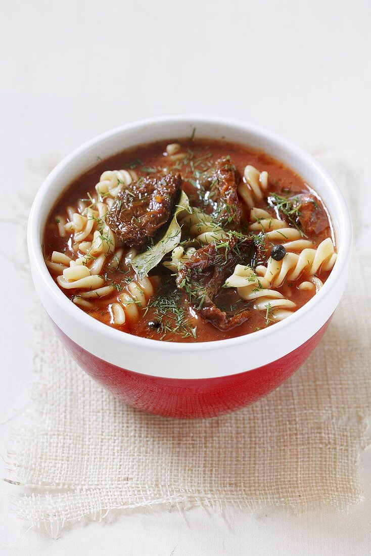 Tomatensuppe mit Fusilli