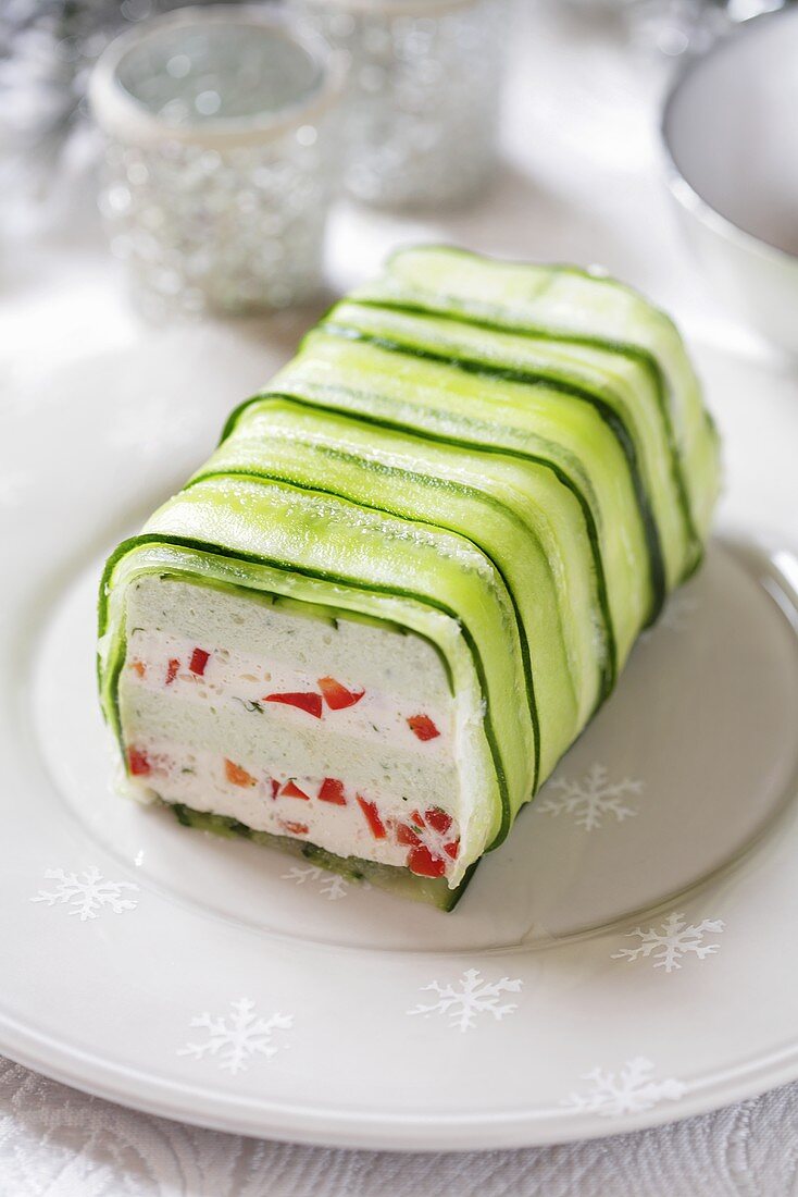 Pepper and cucumber terrine (Christmas)