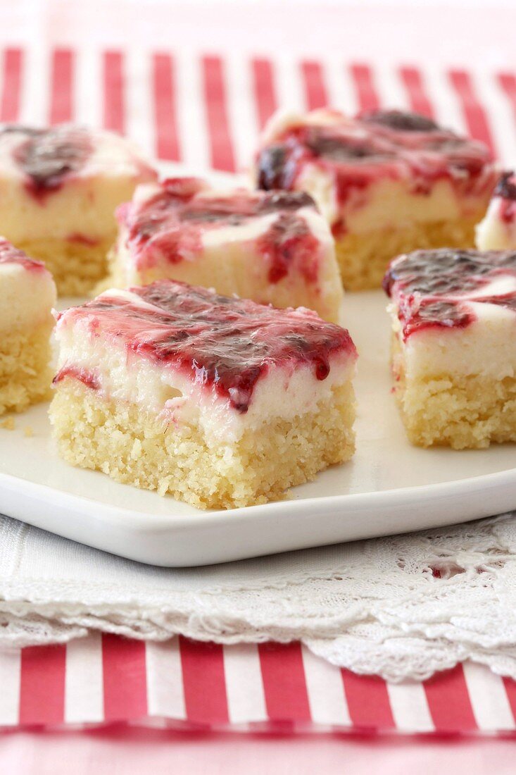 Berry and coconut slices