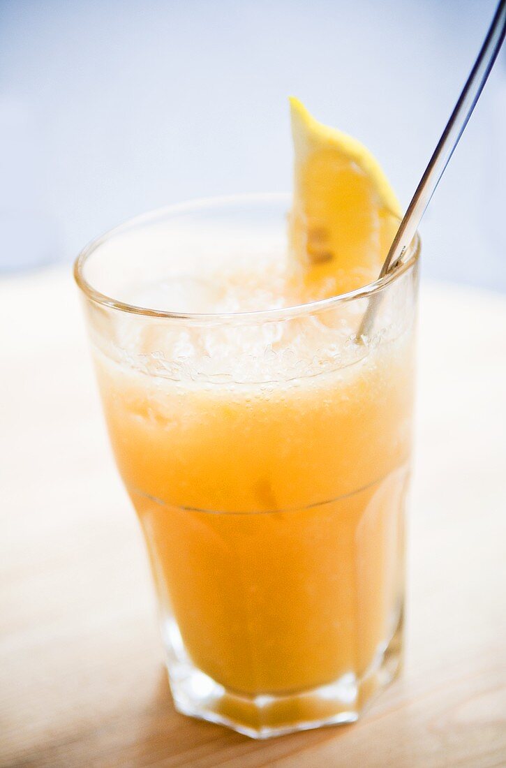 Orange and lemon drink with crushed ice
