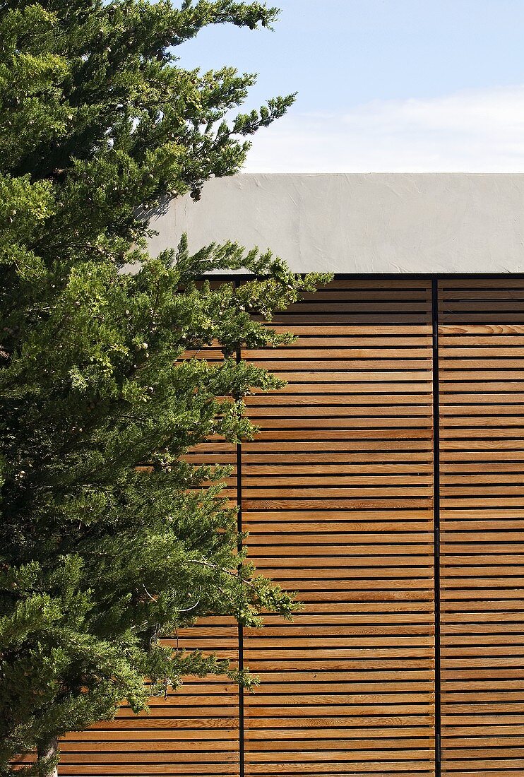 Exterior view with solar shading (Villa Nalu, Southern France)