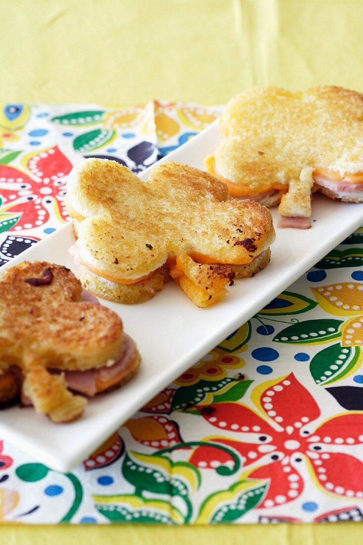 Toasted sandwiches (in shape of 4-leaf clovers)