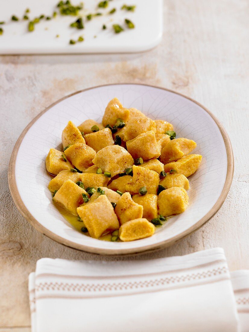 Sweet potato gnocchi with pistachios