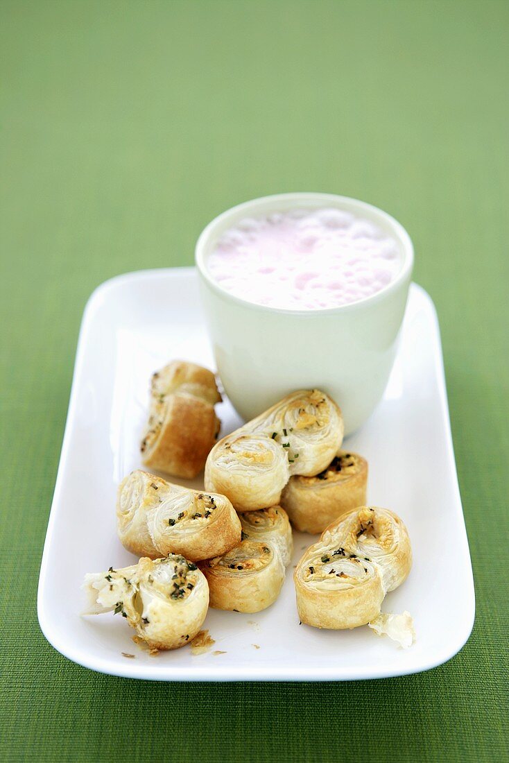Cheese pastries with chives