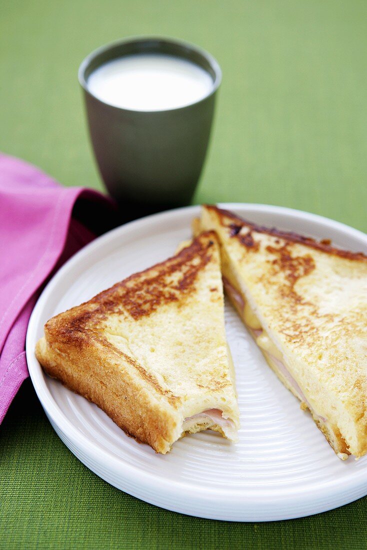 Ham and cheese filled French toast