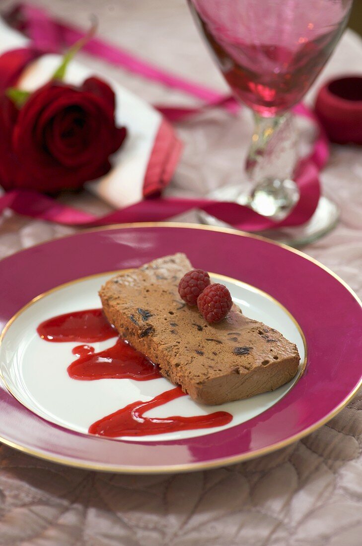 Chocolate and prune terrine for Valentine's Day