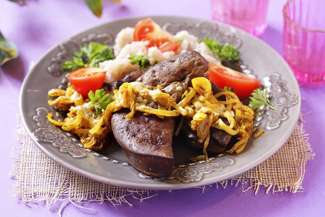Liver with curried onions