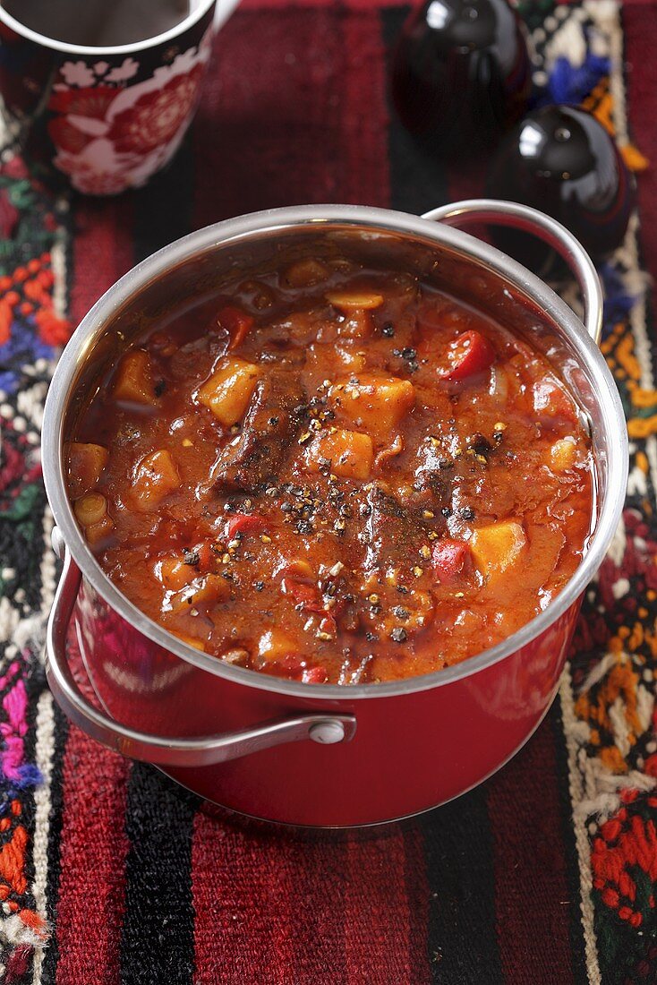 Spicy beef stew with potatoes