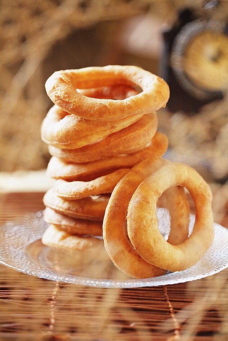 Fried pastry rings, stacked