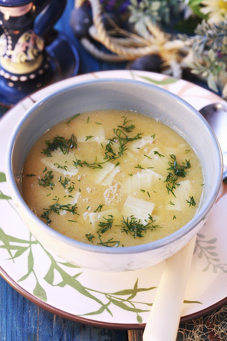 Fish soup with dill