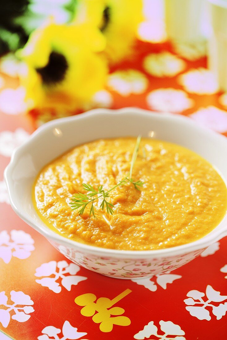 Summery cream of carrot soup