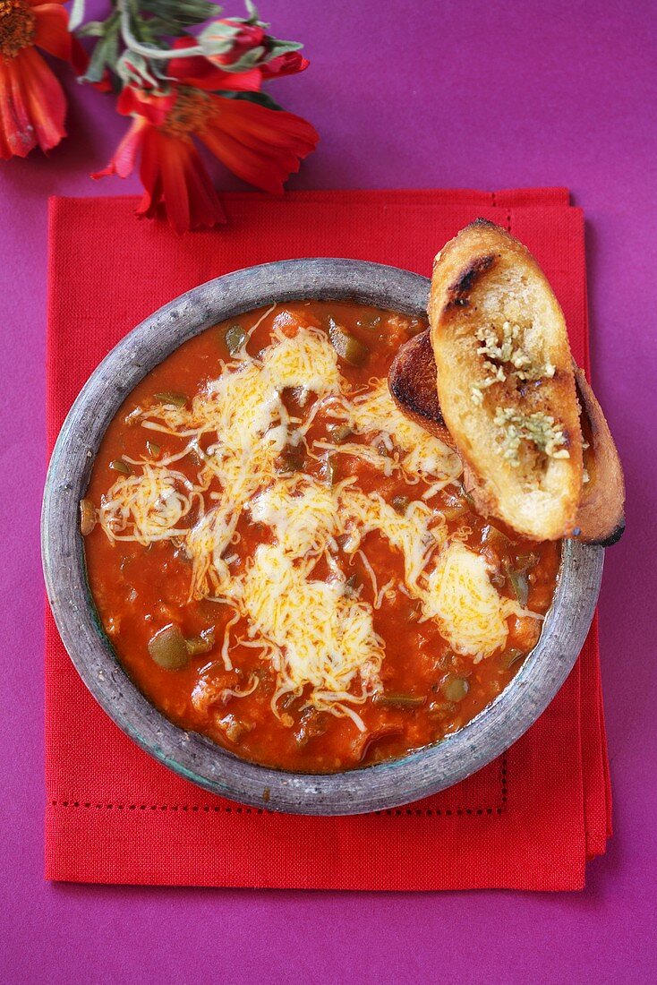 Tomato soup with cheese (Spain)