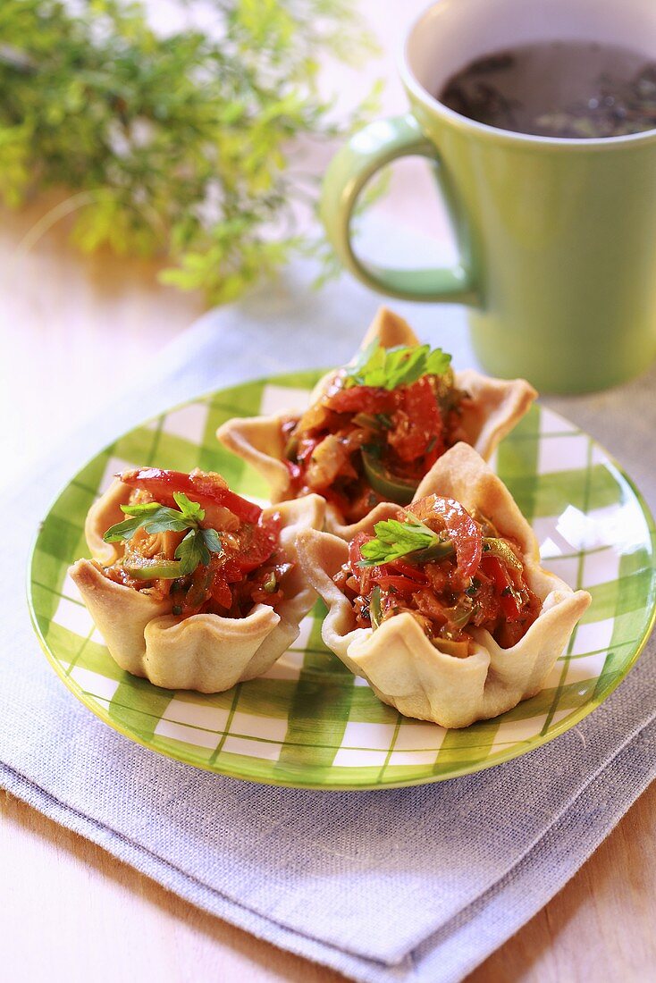 Chicken and vegetable tartlets