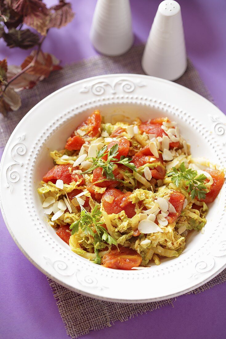 Chinese cabbage and tomato salad
