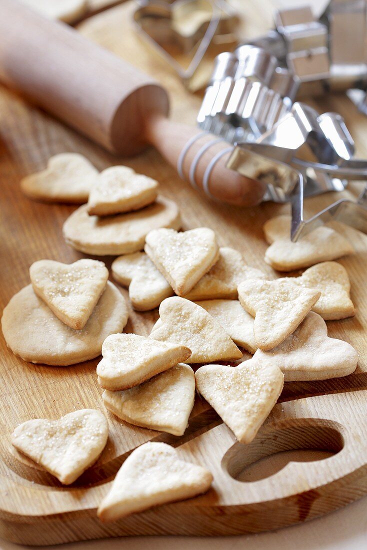 Heart-shaped biscuits