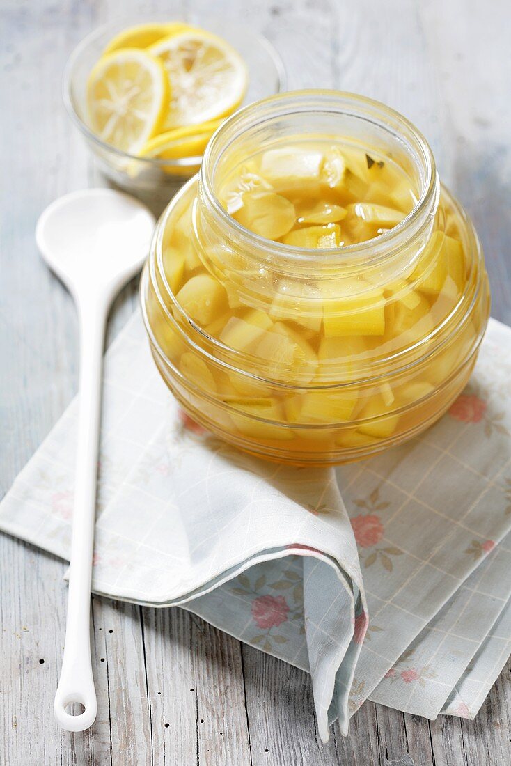 Courgettes in ginger syrup