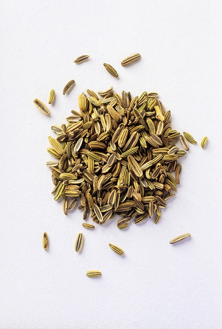 A heap of fennel seeds