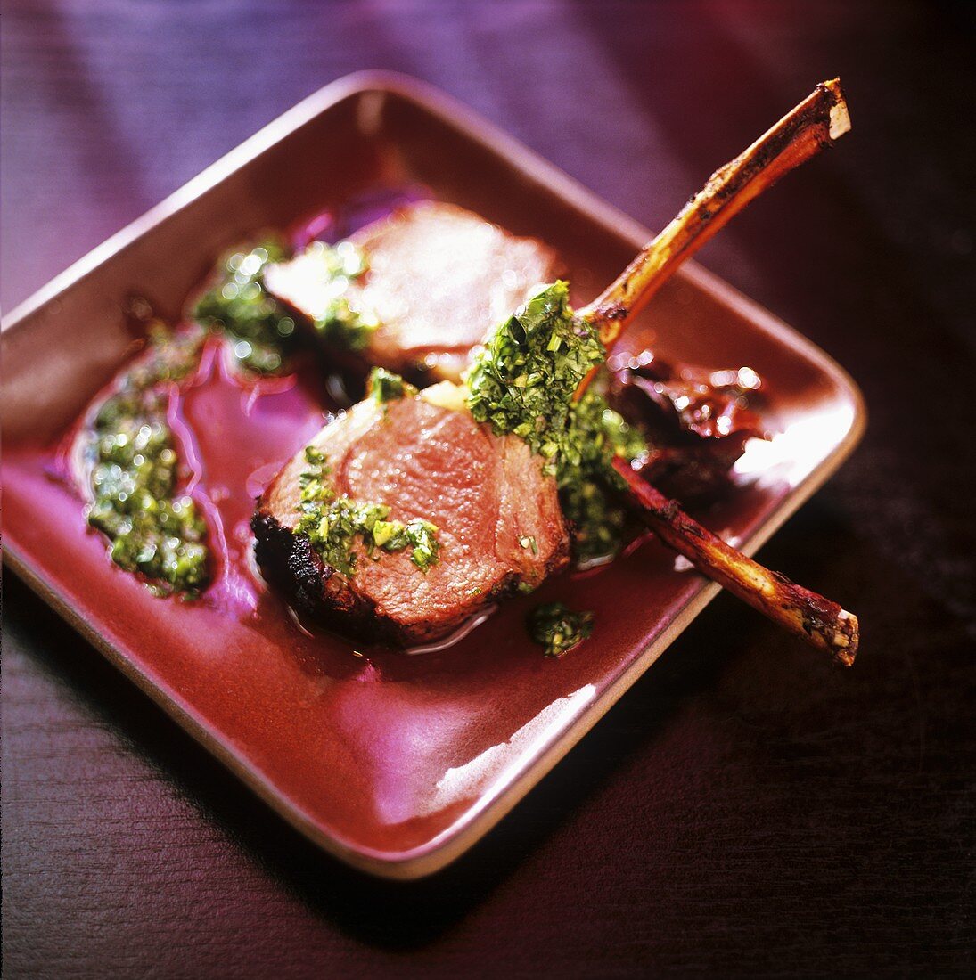 Lamb chops with herb paste