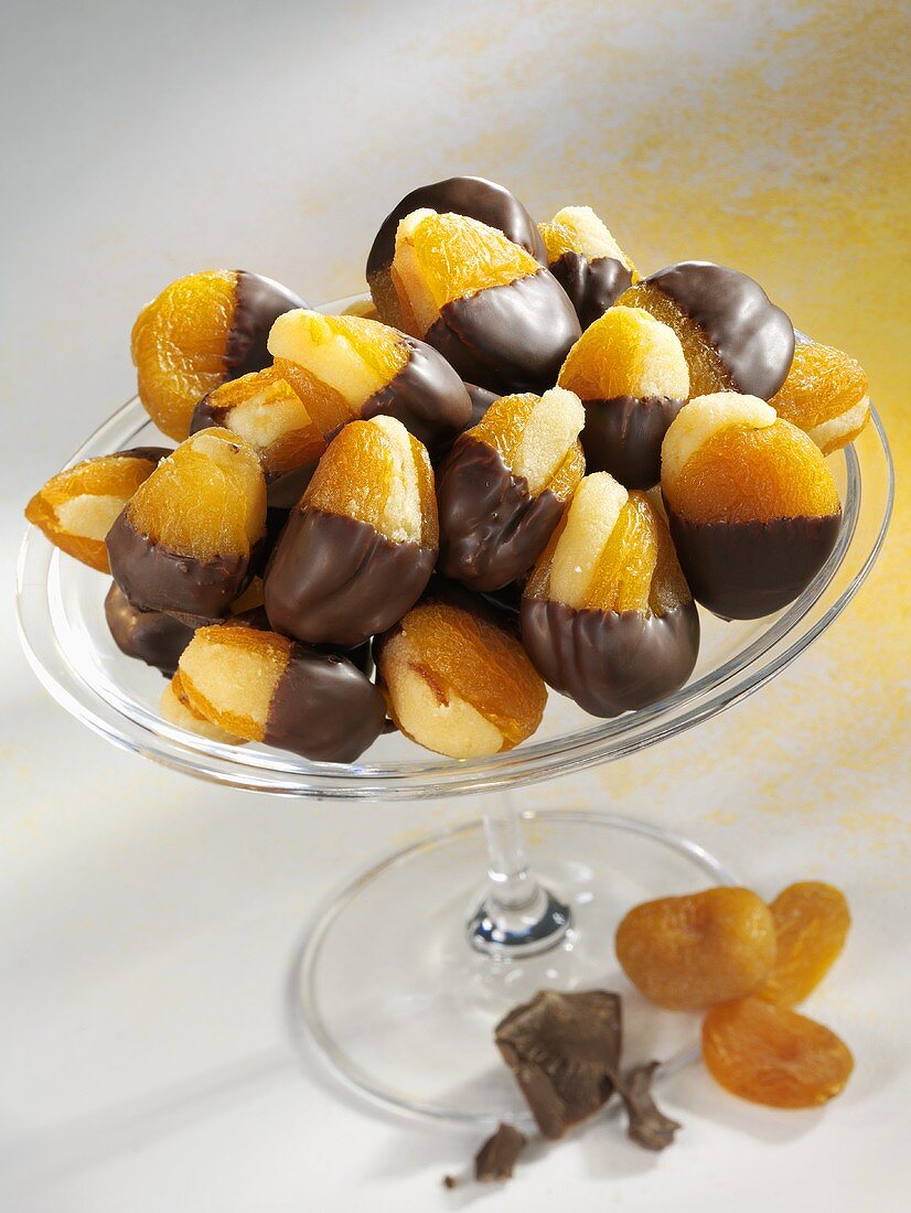 Apricot marzipan sweets
