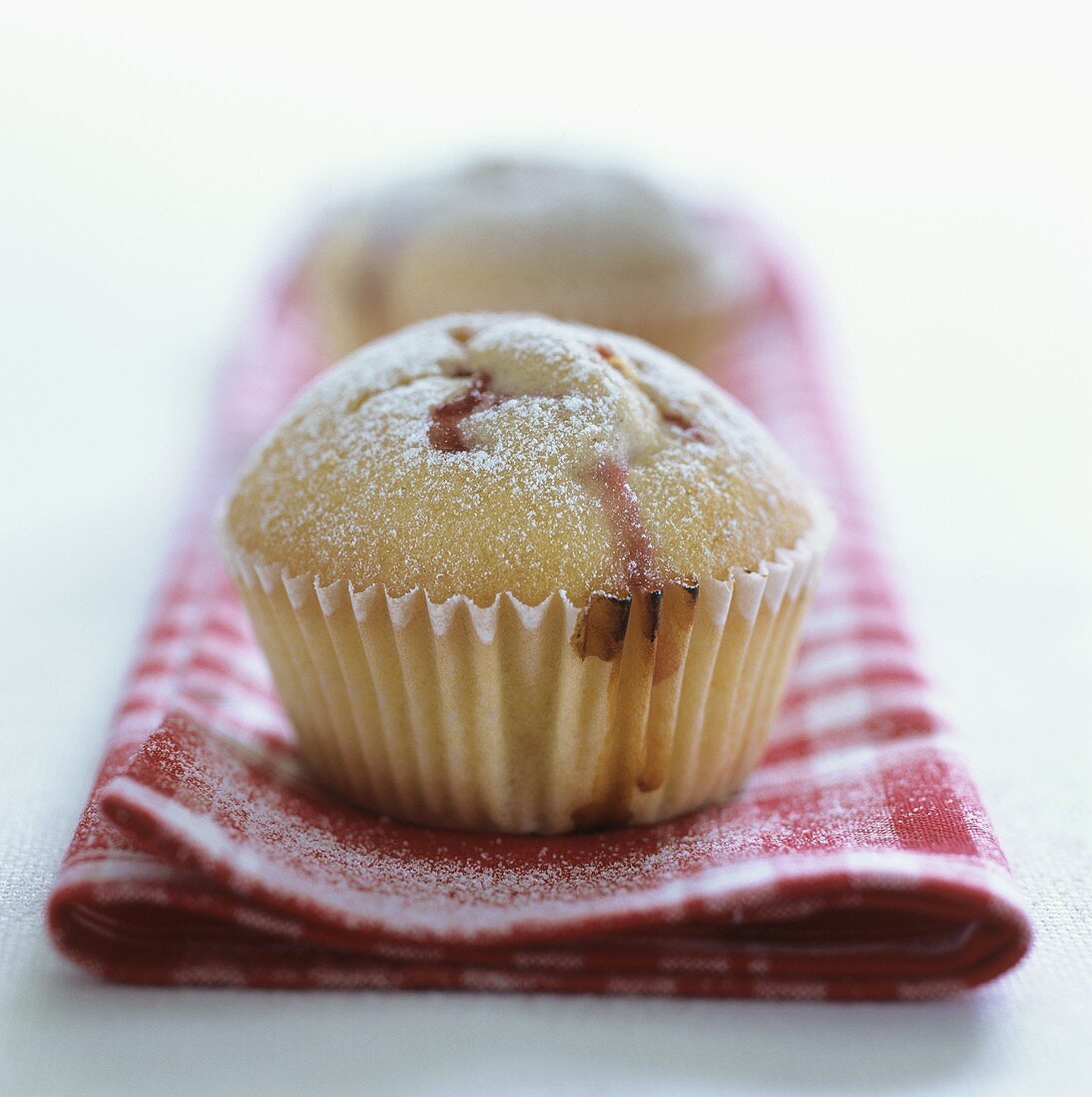 Two strawberry muffins