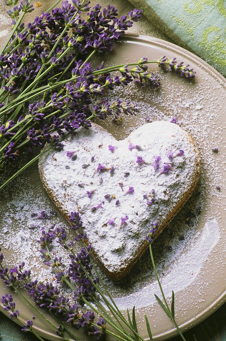 Heart-shaped lavender biscuit