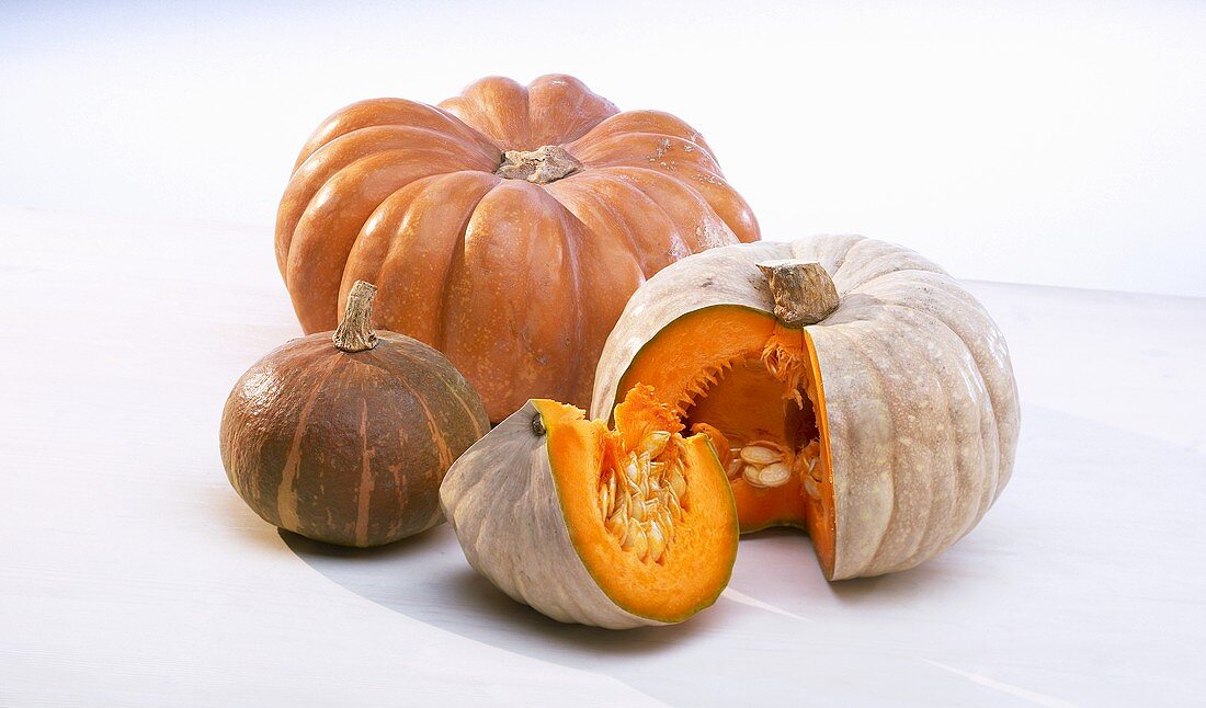 Various types of pumpkins
