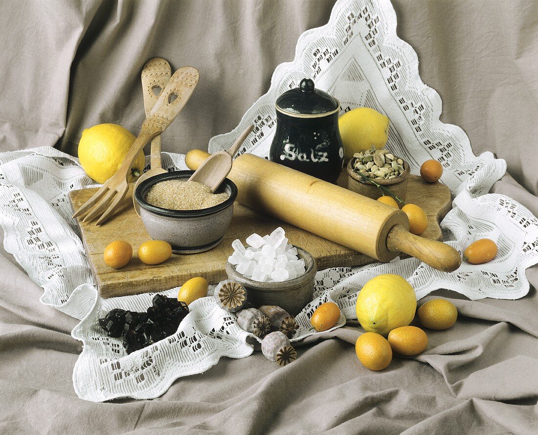 Still life with baking ingredients