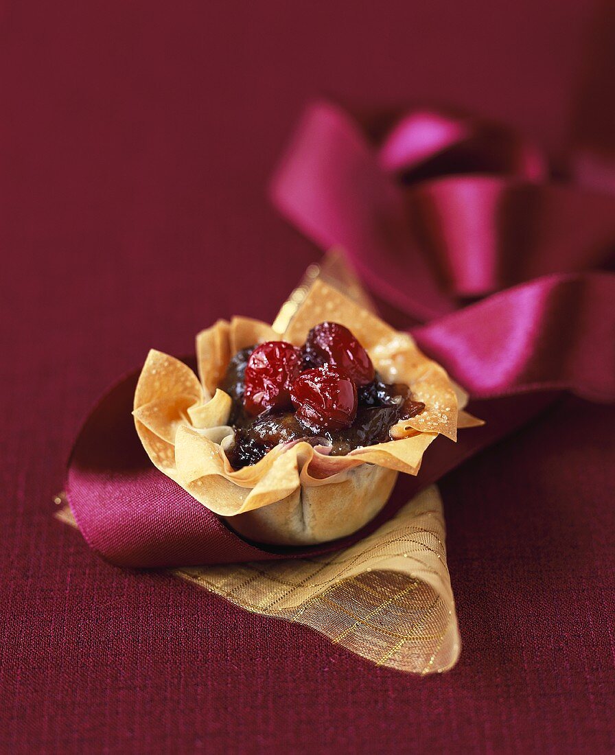 Fruit compote in a wafer shell