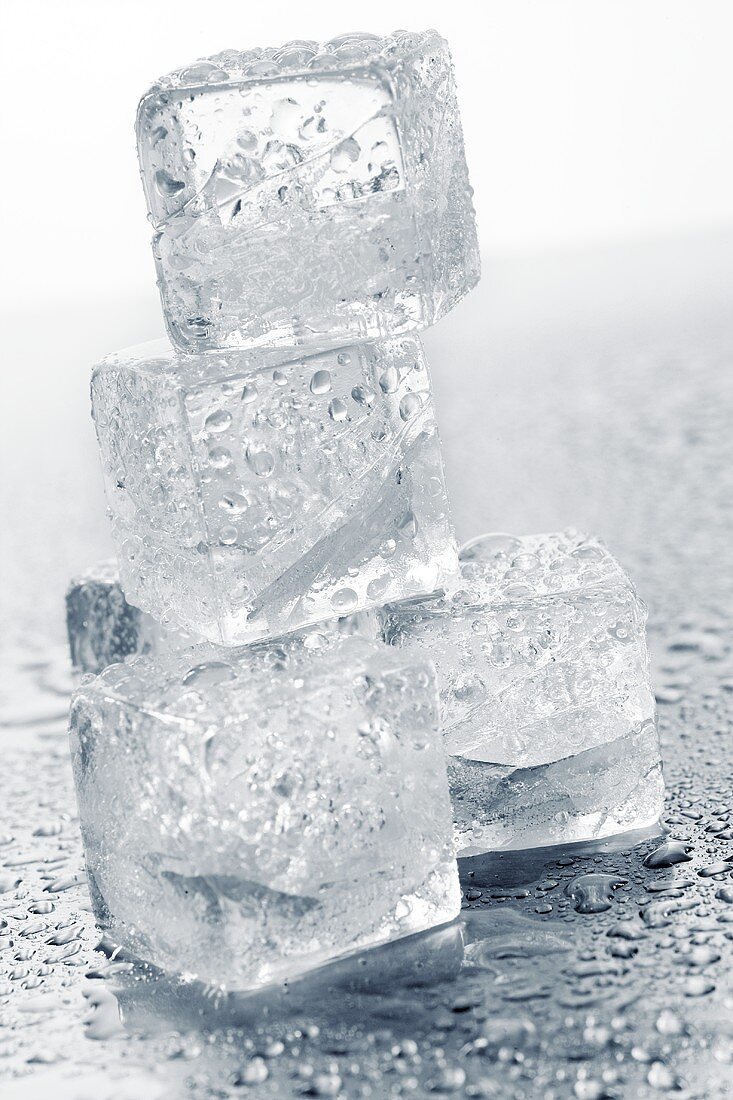 Ice cubes in a pile