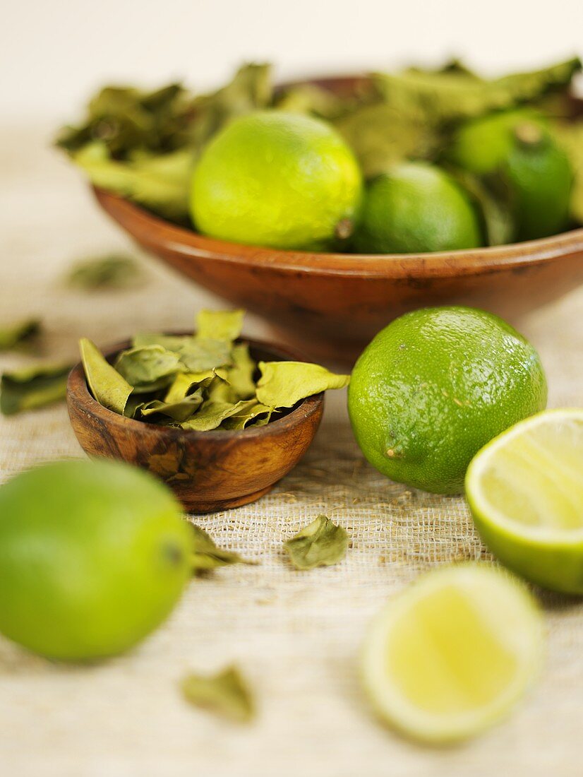 Limes and lime leaves