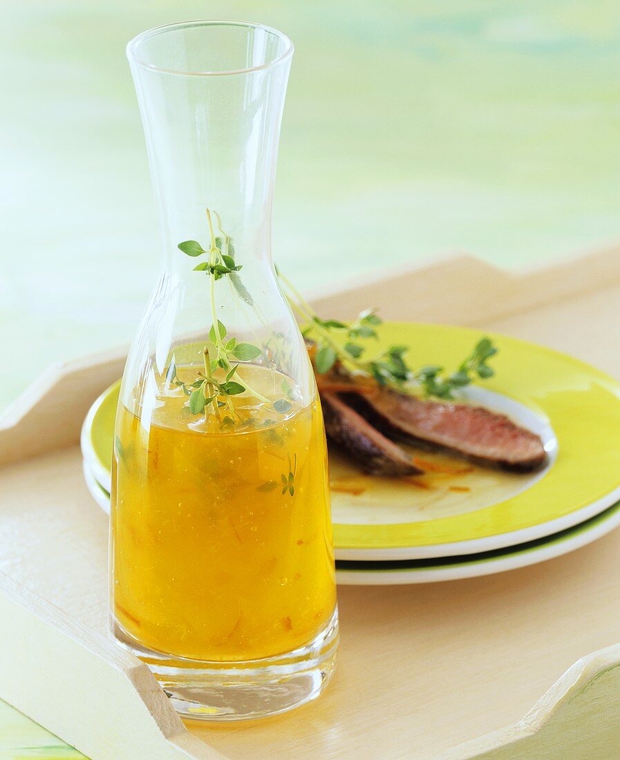 Orange and white wine sauce to accompany a meat dish