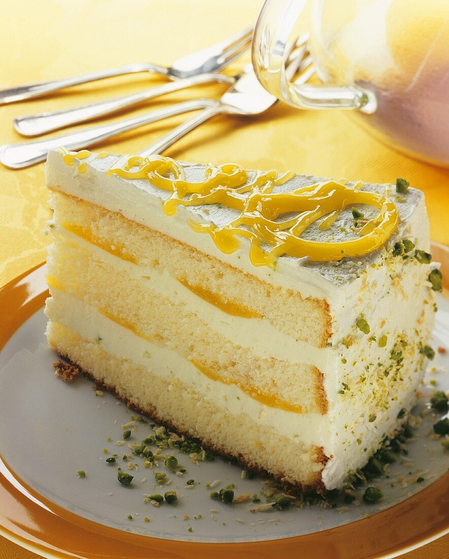 A piece of buttercream cake