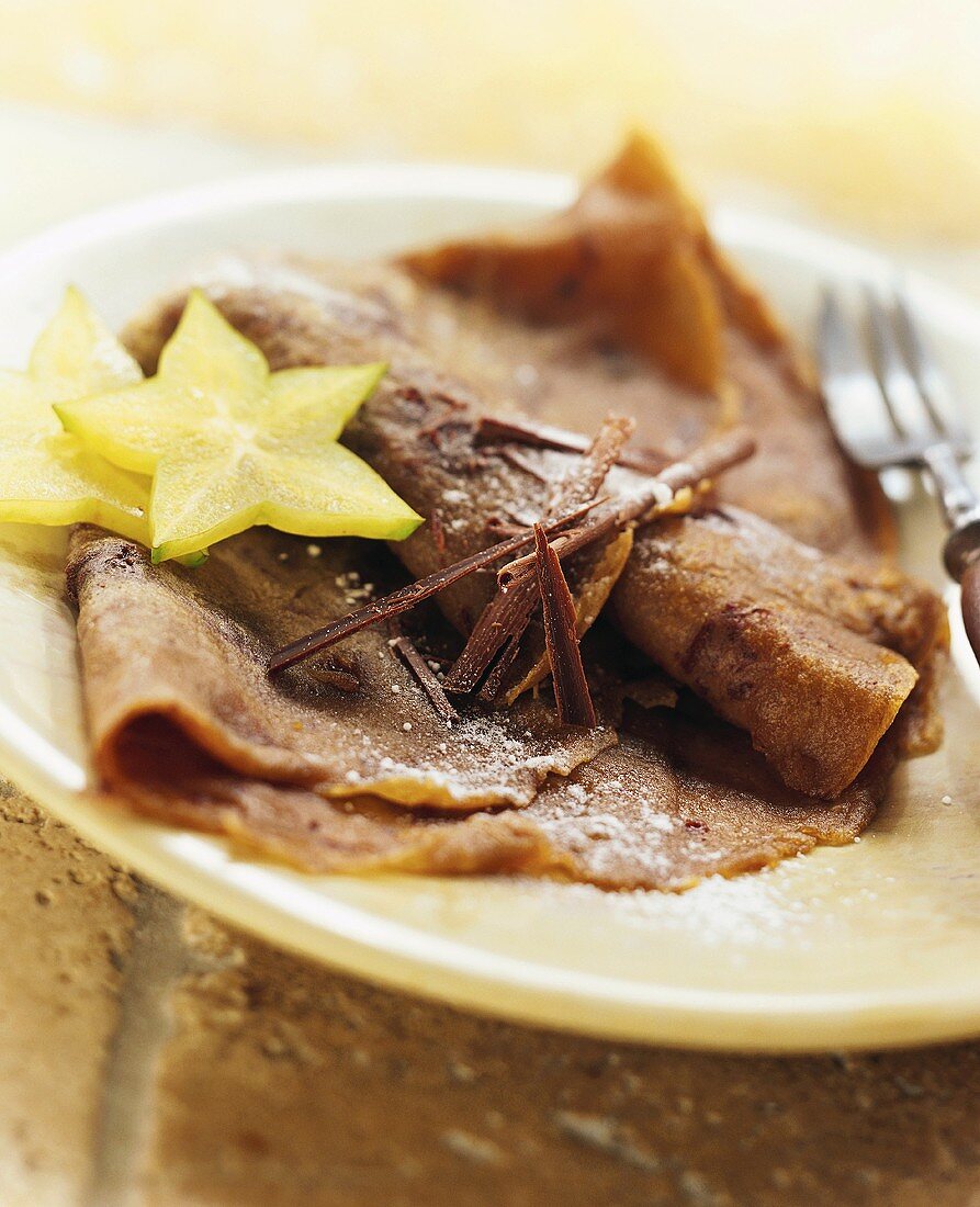 Coffee and chocolate crepe