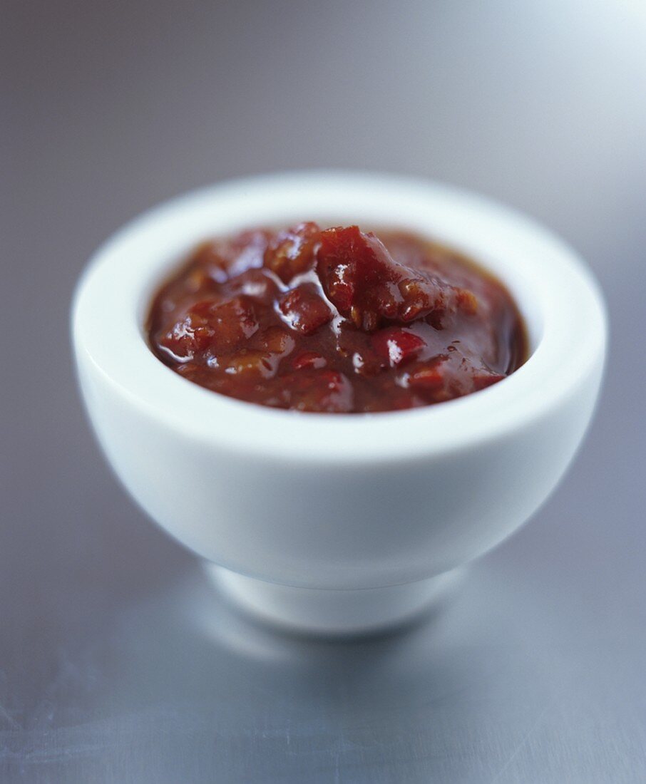 Chilli sauce in a small dish