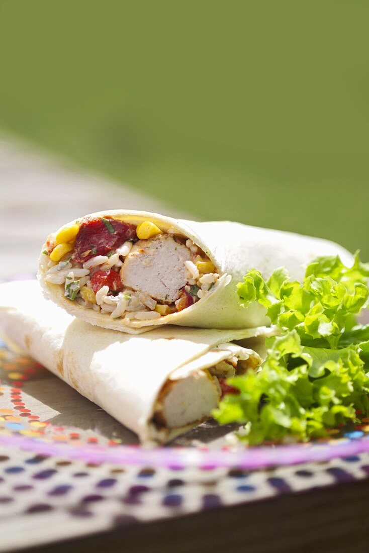 Wraps with savoury filling