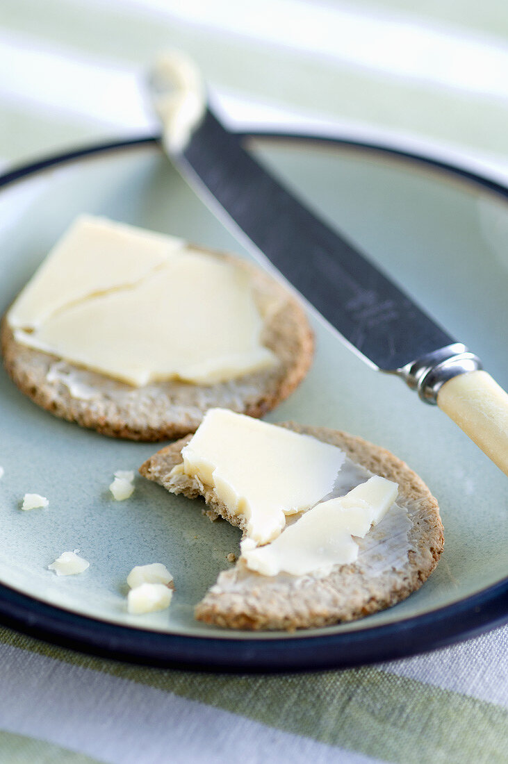 Scottish oatcakes with Cheddar cheese