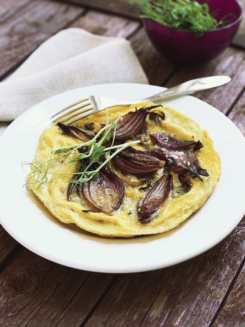 Red onion omelette
