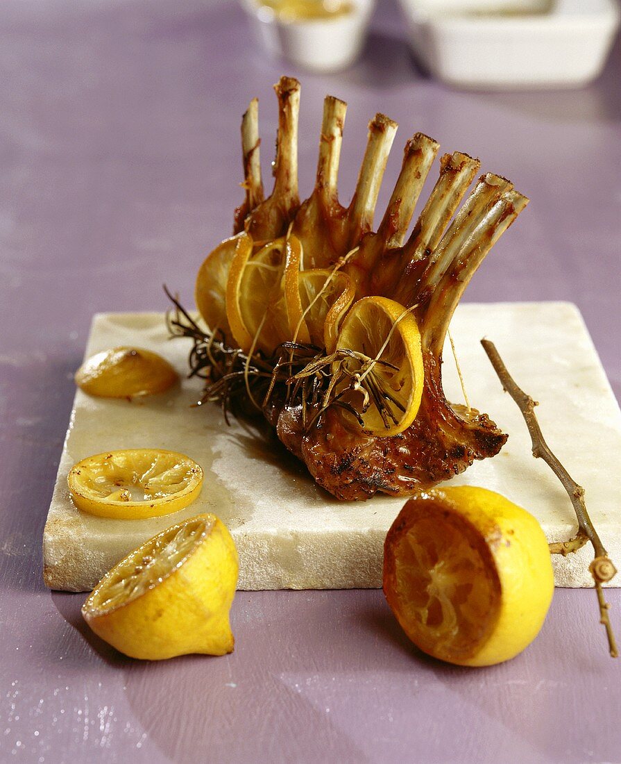 Rack of lamb with lemon