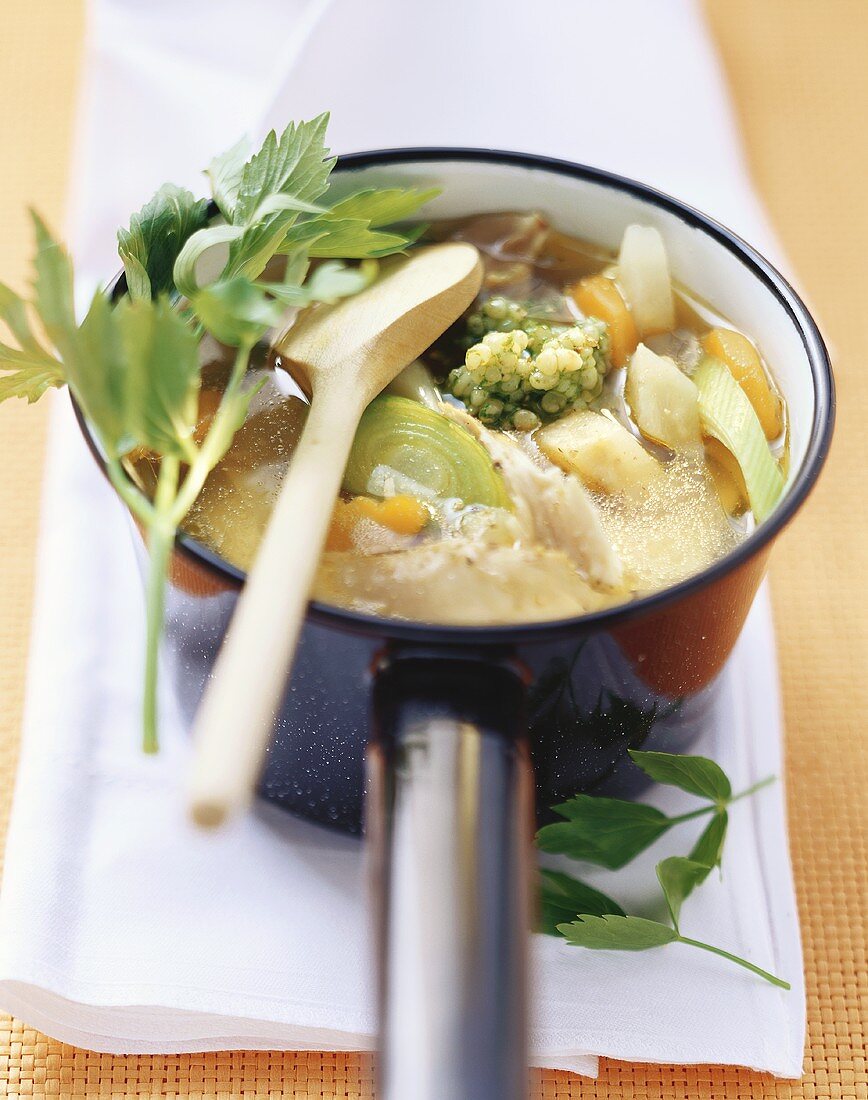 Grandmother’s chicken soup with barley