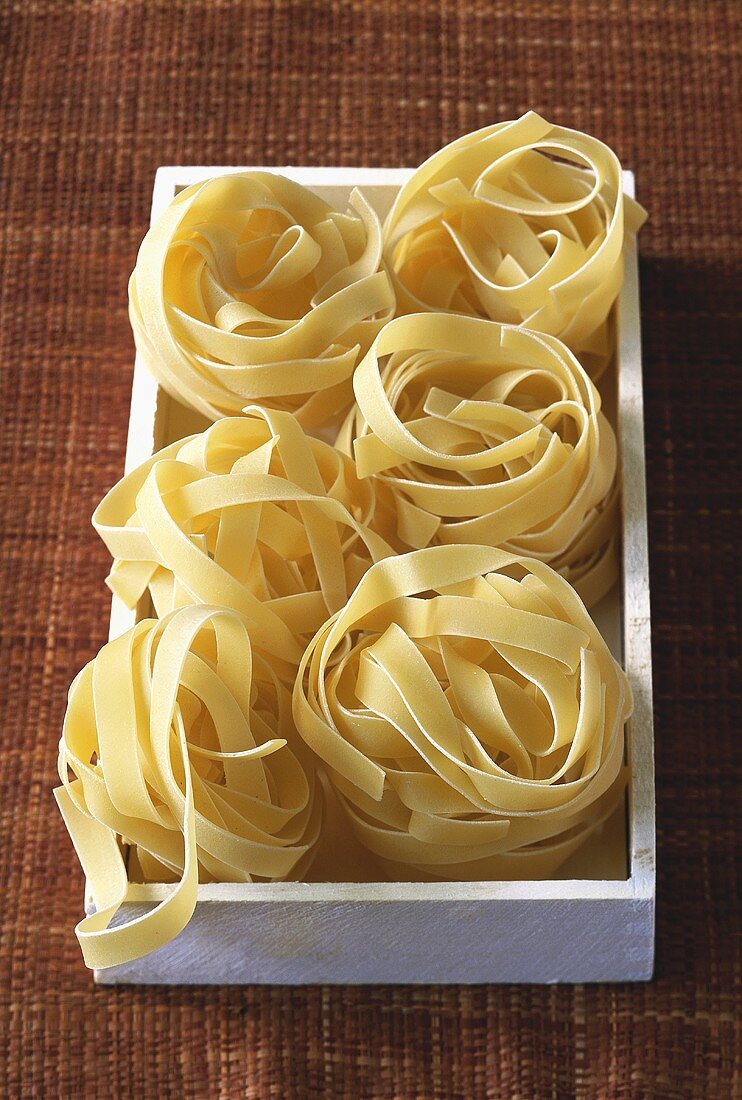 Ribbon pasta in a box