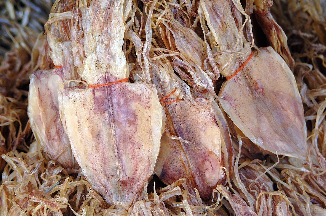 Dried squid at a market